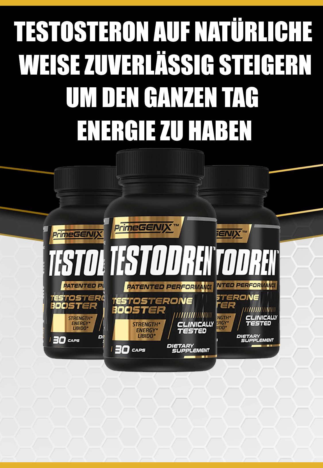 Testosteron auf natürliche Weise zuverlässig steigern, um den ganzen Tag Energie zu haben.